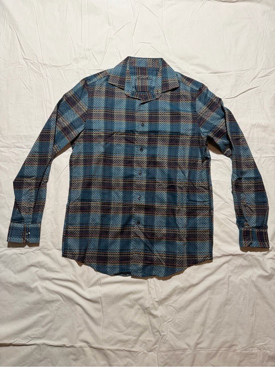 Tasso Elba Other - Tasso Elba Men’s 100% Cotton Blue Plaid Button-Up Shirt Size Small